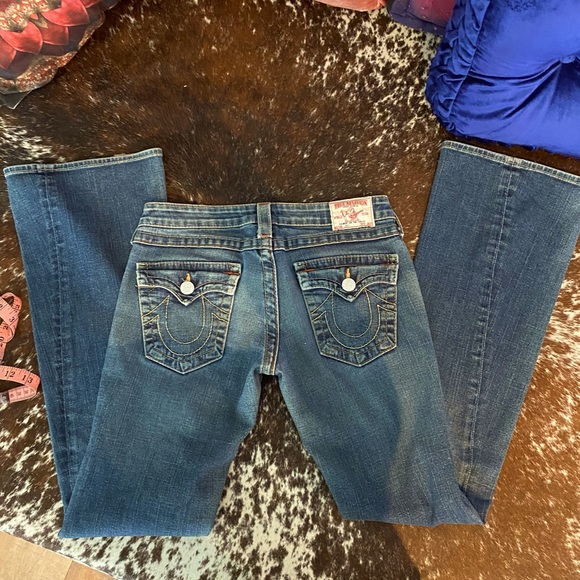 Joey TRUE RELIGION Flare Rare Jeans 29 Buddha EuC Flap pocket - Picture 3 of 10